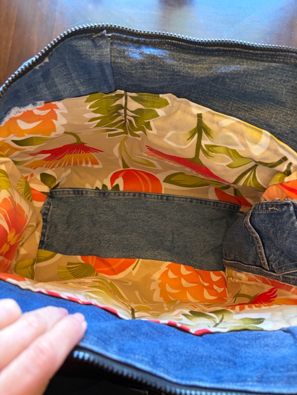 Levi's Blue Denim Tote Bag with Adjustable Strap - Picture 5 of 6
